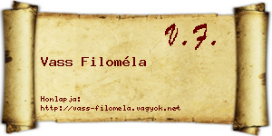 Vass Filoméla névjegykártya